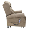 Image of Electric Lift Recliner for Therapy Fabric Brown Side View