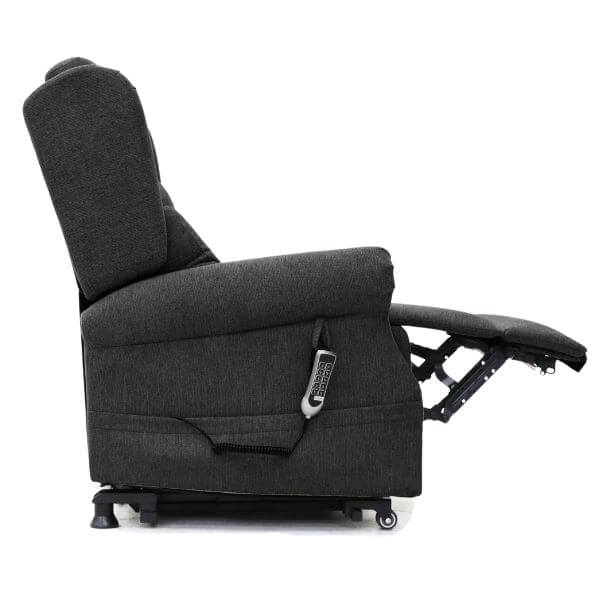 Electric Lift Recliner for Therapy Fabric Graphite Leg Extended