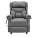 Electric Lift Recliner for Therapy Leather Grey Front View