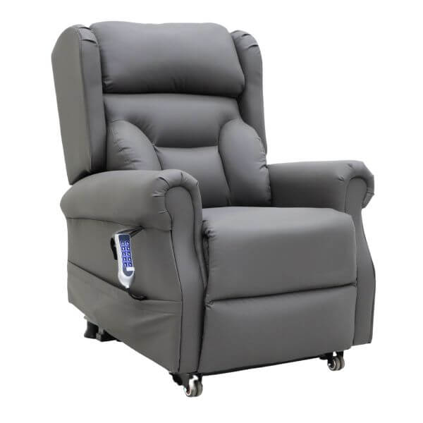 Electric Lift Recliner for Therapy Leather Grey NE View