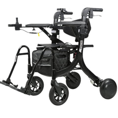 Electric Rollator Walker With Seat And Foldable Frame black mobility walker with joystick controls
