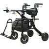 Image of Electric Rollator Walker With Seat And Foldable Frame black mobility walker with joystick controls