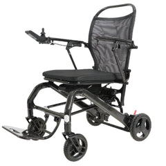 Flytemax2 Lightweight Carbon Fibre Electric Wheelchair black carbon fibre powered wheelchair with mesh backrest