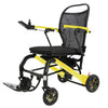 Image of Flytemax2 Lightweight Carbon Fibre Electric Wheelchair yellow lightweight electric wheelchair with black mesh backrest