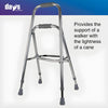 Image of Folding Hemi Walker with Adjustable Height and Hand Grips supports one sided use with stable base and ergonomic grip handles
