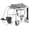 Image of Folding Medical Chair Scale 250kg rear view showing folding frame, wheels, and scale components underneath