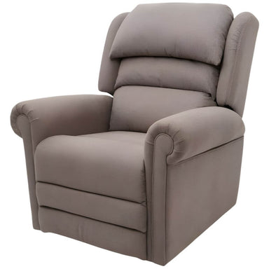 Four Motor Lift Recliner Chair with Adjustable Headrest and Lumbar brown upholstered recliner chair front view