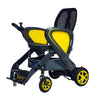 Image of Galaxy Lightweight Electric Wheelchair foldable power chair with yellow trim and mesh backrest