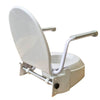 Image of HOMECRAFT Raised Toilet Seat with Armrests Rear Right View