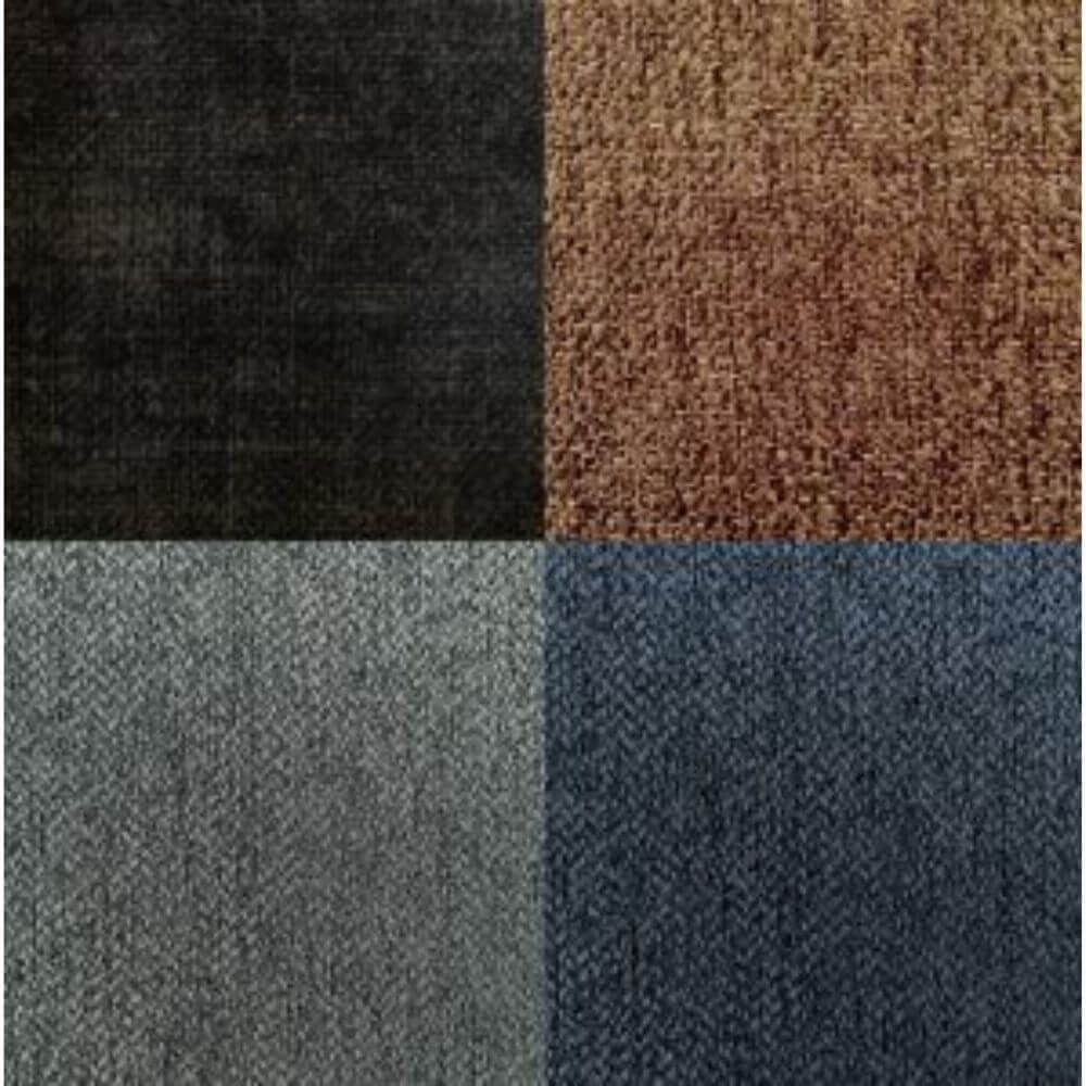 Heavy Duty Bariatric Lift and Recline Chair upholstery colour swatches showing fabric texture options in dark tones