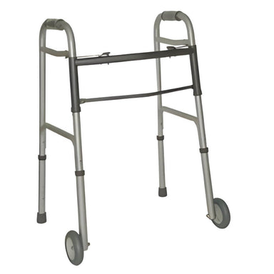 Heavy Duty Folding Walking Frame for Bariatric Use with aluminium frame and front wheels for support