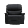 Image of Heavy Duty Quad Motor Electric Lift Recliner Chair with Headrest black leather power recliner front facing view
