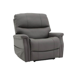 Heavy Duty Quad Motor Electric Lift Recliner Chair with Headrest taupe padded recliner chair angled front view