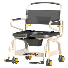 Heavy Duty Roll-In Shower and Commode Chair with 200kg Safe Working Load