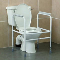 Height Adjustable Toilet Surround Frame with Armrests