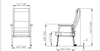 Image of High Back Medical Day Chair with Adjustable Seat & Armrests technical dimensions and side profile drawing layout