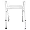 Image of Homecraft Aluminium Shower Stool with Padded Seat adjustable white shower stool with padded seat front view
