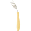 Image of Homecraft Caring Angled Adaptive Cutlery for Limited Hand Mobility fork with yellow ergonomic angled handle