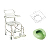 Image of Juvo Shower Commode Swingaway Leg Rest with Pan Carrier and One Pan