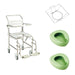 Juvo Shower Commode Swingaway Leg Rest with Pan Carrier and Two Pan
