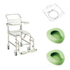 Image of Juvo Shower Commode Swingaway Leg Rest with Pan Carrier and Two Pan