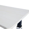 Image of King Overbed Table with Spring Lift 90 x 39cm close-up of white laminate tabletop surface