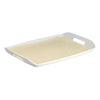 Image of Lap Tray with Bean Bag Base and Non Slip Mat for Eating and Crafts white tray with cream non slip mat surface