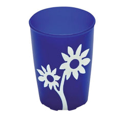 Lightweight Non Slip Cup With Flower Design Blue White