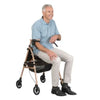 Image of Lightweight Travel Rollator with Seat Man Sitting