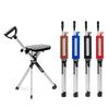 Image of Lightweight Walking Stick with Seat & Bag Portable Folding Walking Chair with integrated seat and adjustable tripod support