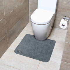 Low Profile Absorbent Non-Slip Floor Mat 45 x 70cm Grey Near Toilet