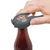 Image of Multi-Function Jar Opener 6-in-1 Bottle, Can & Jar Opening Tool prying off metal bottle cap from glass drink bottle