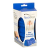 Image of NeckRest at-home neck pain relief device retail box with blue neck support visible