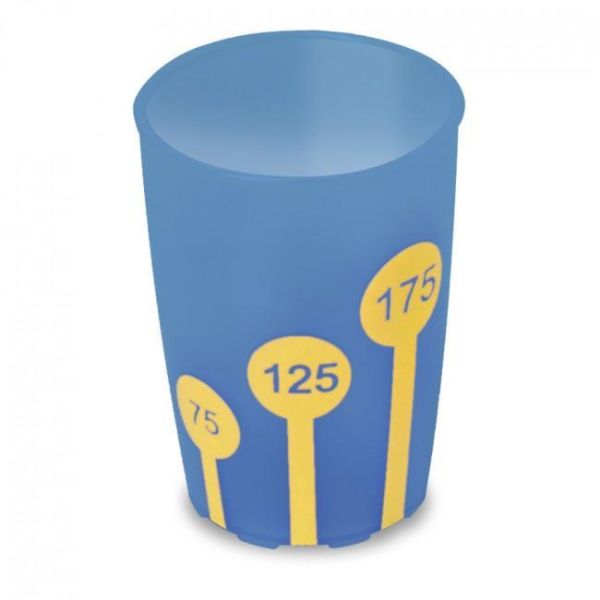 Non Slip Cup With Measuring Icon Blue Yellow