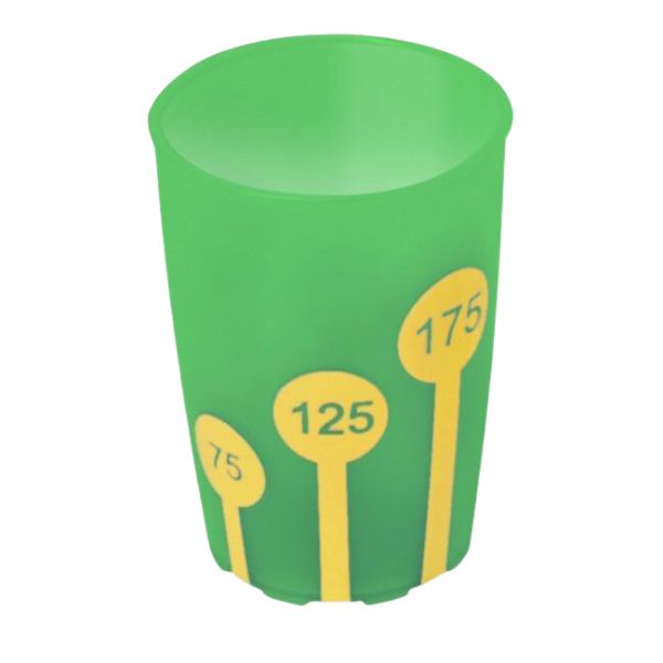 Non Slip Cup With Measuring Icon Green Yellow