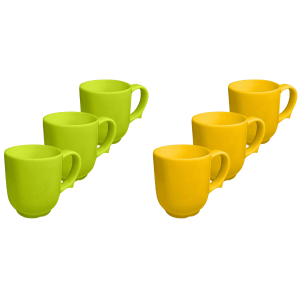 One-Handled Ceramic Mug for Seniors Green And Yellow