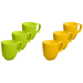 One-Handled Ceramic Mug for Seniors Green And Yellow