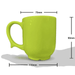 One-Handled Ceramic Mug for Seniors Green Body Measurements