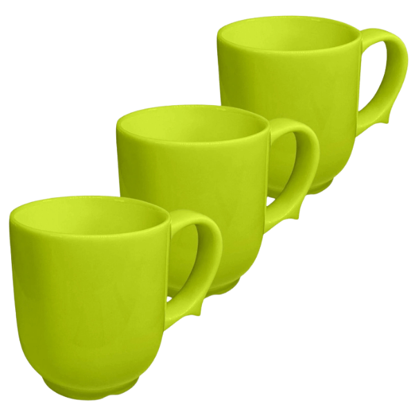 One-Handled Ceramic Mug for Seniors Green