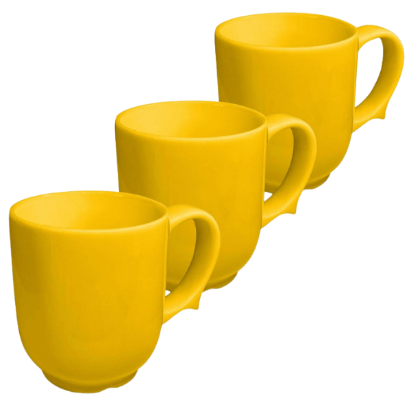 One-Handled Ceramic Mug for Seniors Yellow