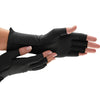 Image of Open Finger Arthritis Gloves for Hand Pain and Swelling Relief black fingerless gloves with open fingertips