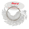 Image of Oval-8 Finger Splint Sizing Kit clear plastic splints arranged on ring for size selection