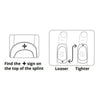 Image of Oval-8 Finger Splint Sizing Kit diagram showing correct orientation and adjustment guidance