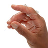 Image of Oval-8 Finger Splint for Trigger Finger & Arthritis worn on finger demonstrating joint support positioning