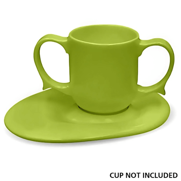 Oval Ceramic Saucer For Seniors Green Sample