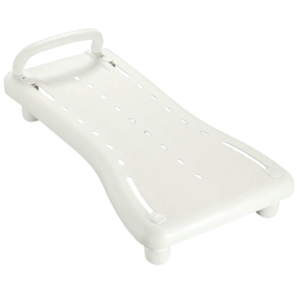Plastic Bariatric Bath Board with Grab Rail wide white plastic bath board with perforated surface for bariatric users