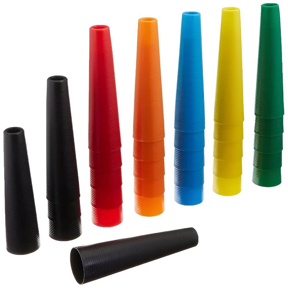 Plastic Stacking Cones for Sensory and Motor Skill Development stacked multicolor cones showing nesting design