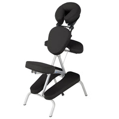 Portable Folding Massage Chair with Carrying Case & Sternum Pad in black with adjustable face cradle and armrest