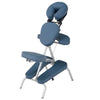 Image of Portable Folding Massage Chair with Carrying Case & Sternum Pad in blue with adjustable face cradle and armrest