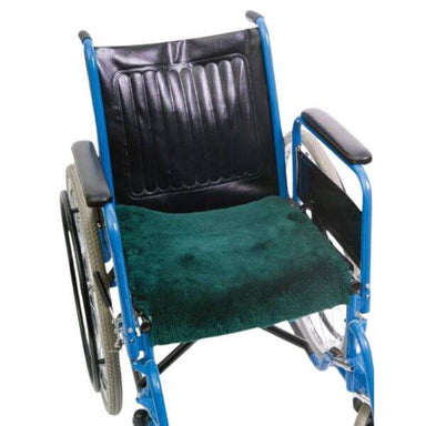 Portable Sheepskin Seat Cover on Wheelchair